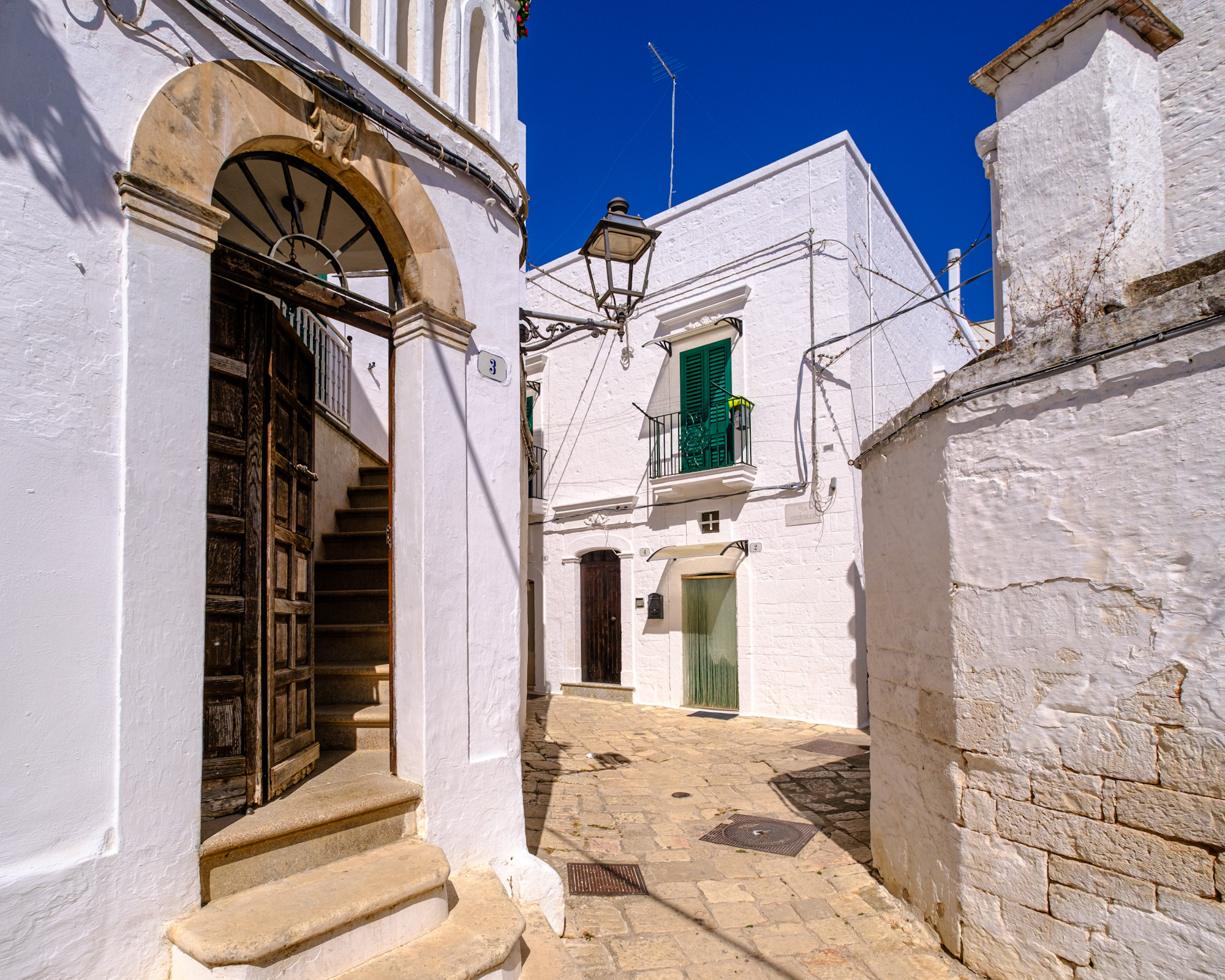 White empty streets in Ceglie Messapica Puglia