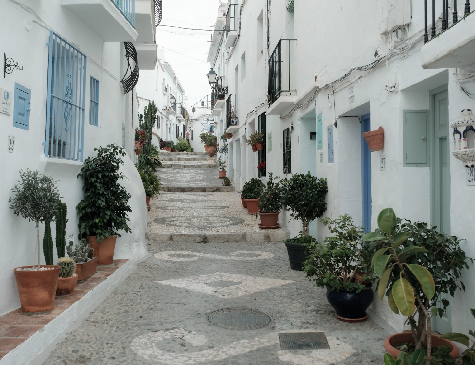 Quiet mornings on the empty streets of Frigiliana Andalusia