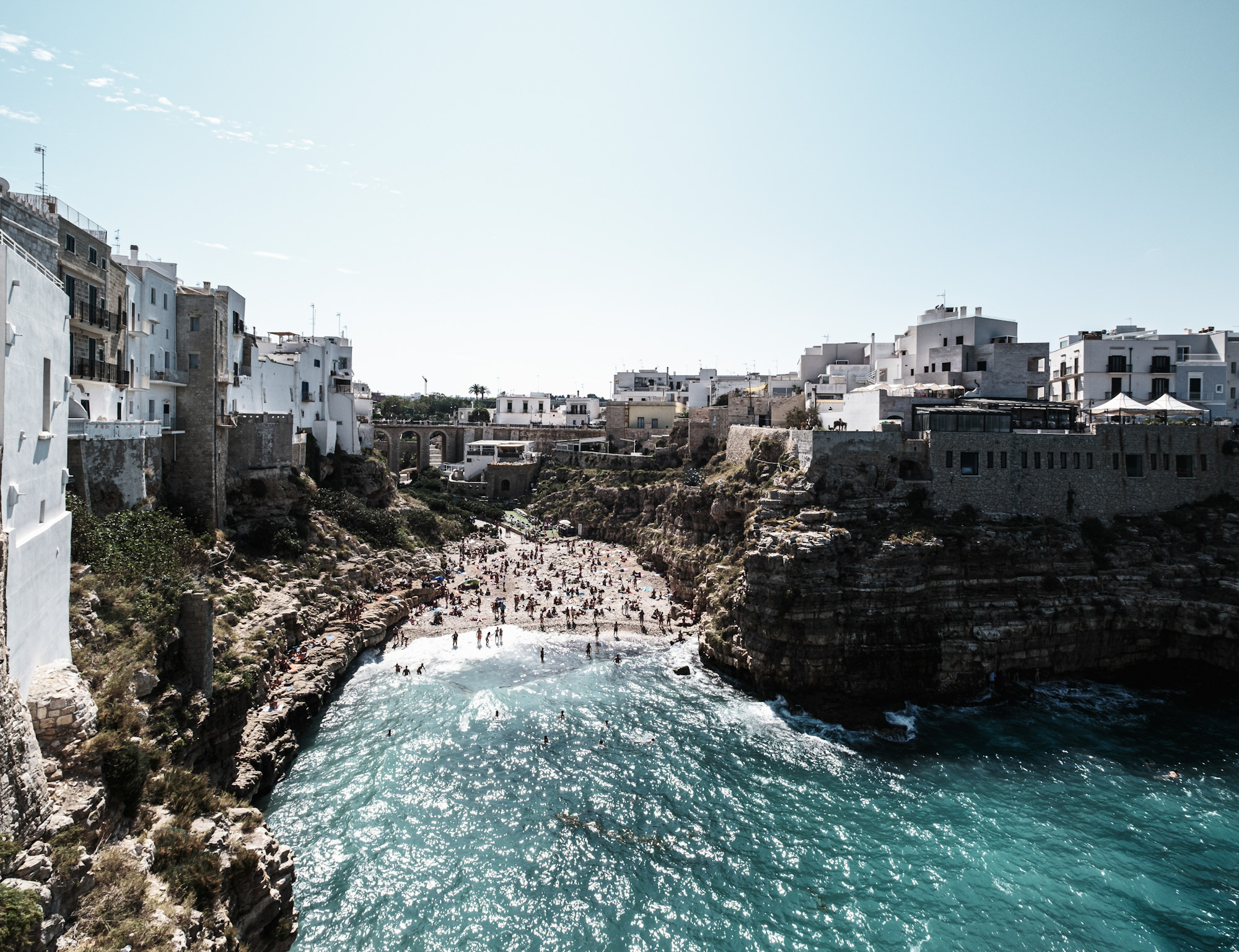 A day at the beach in Polignano a Mare Puglia