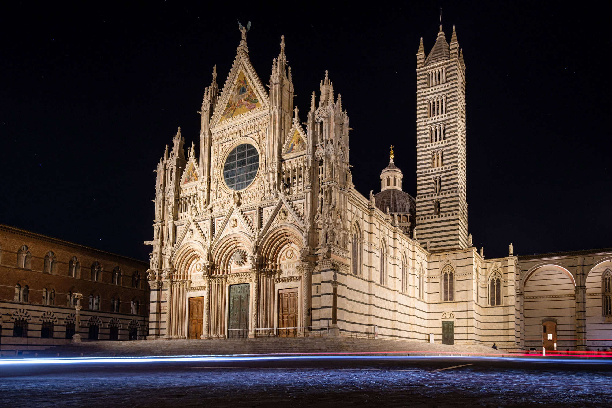 Night photography at the Duomo in Siena Tuscany