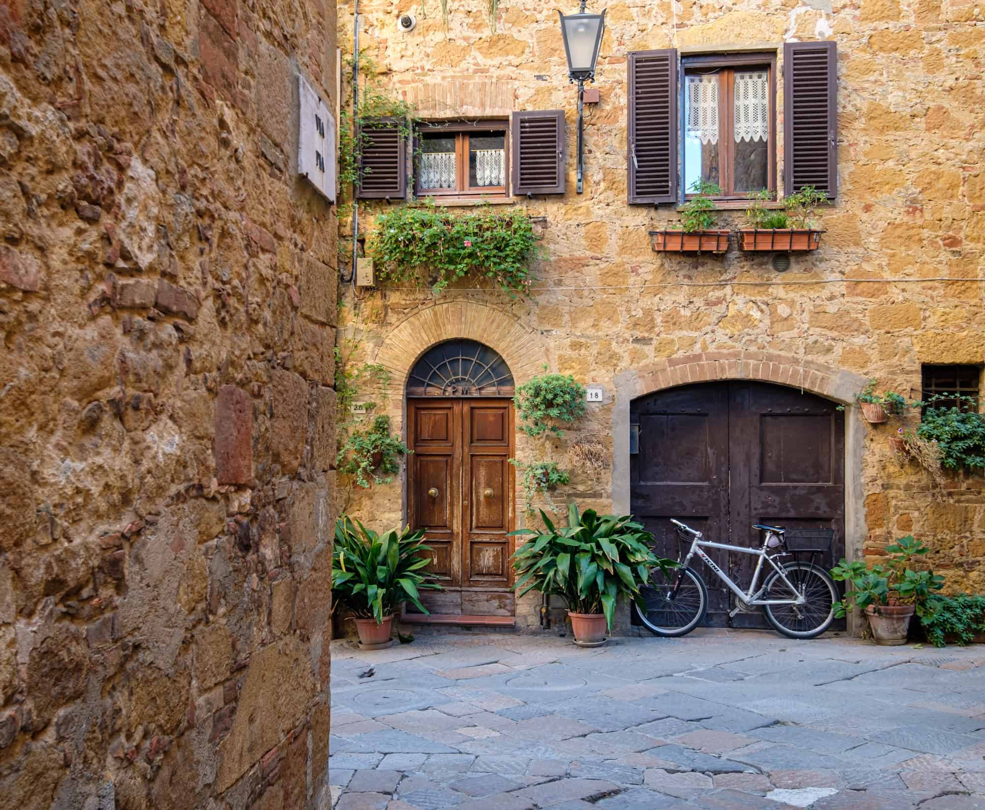 The quiet and beautiful streets of Pienza Tuscany