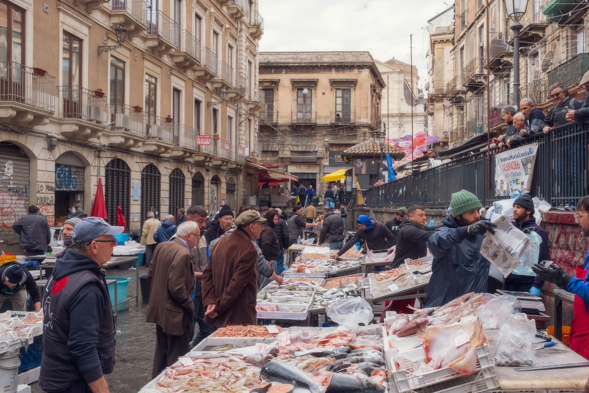 Mornings at the fish market in Catania Sicily