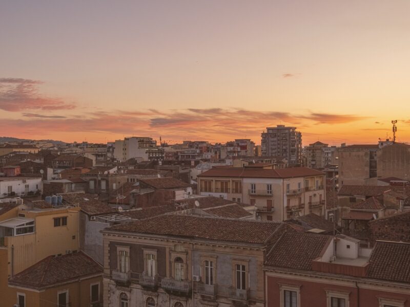 Watching the sunset from the balcony i Catania Sicily