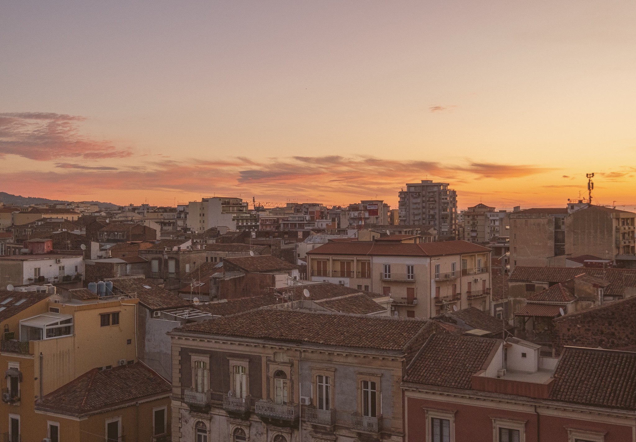 Watching the sunset from the balcony i Catania Sicily