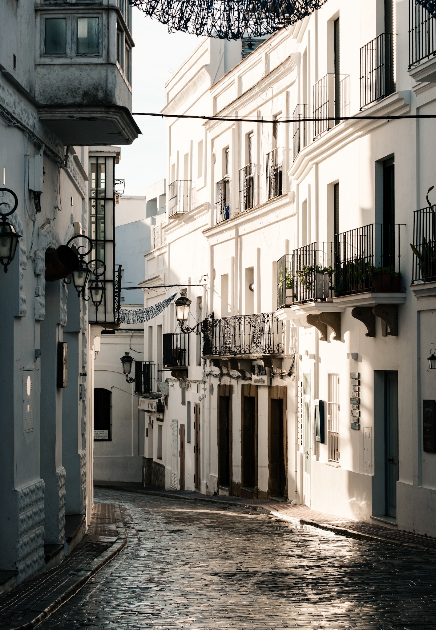 Beautiful light over the streets of Tarifa Andalusia