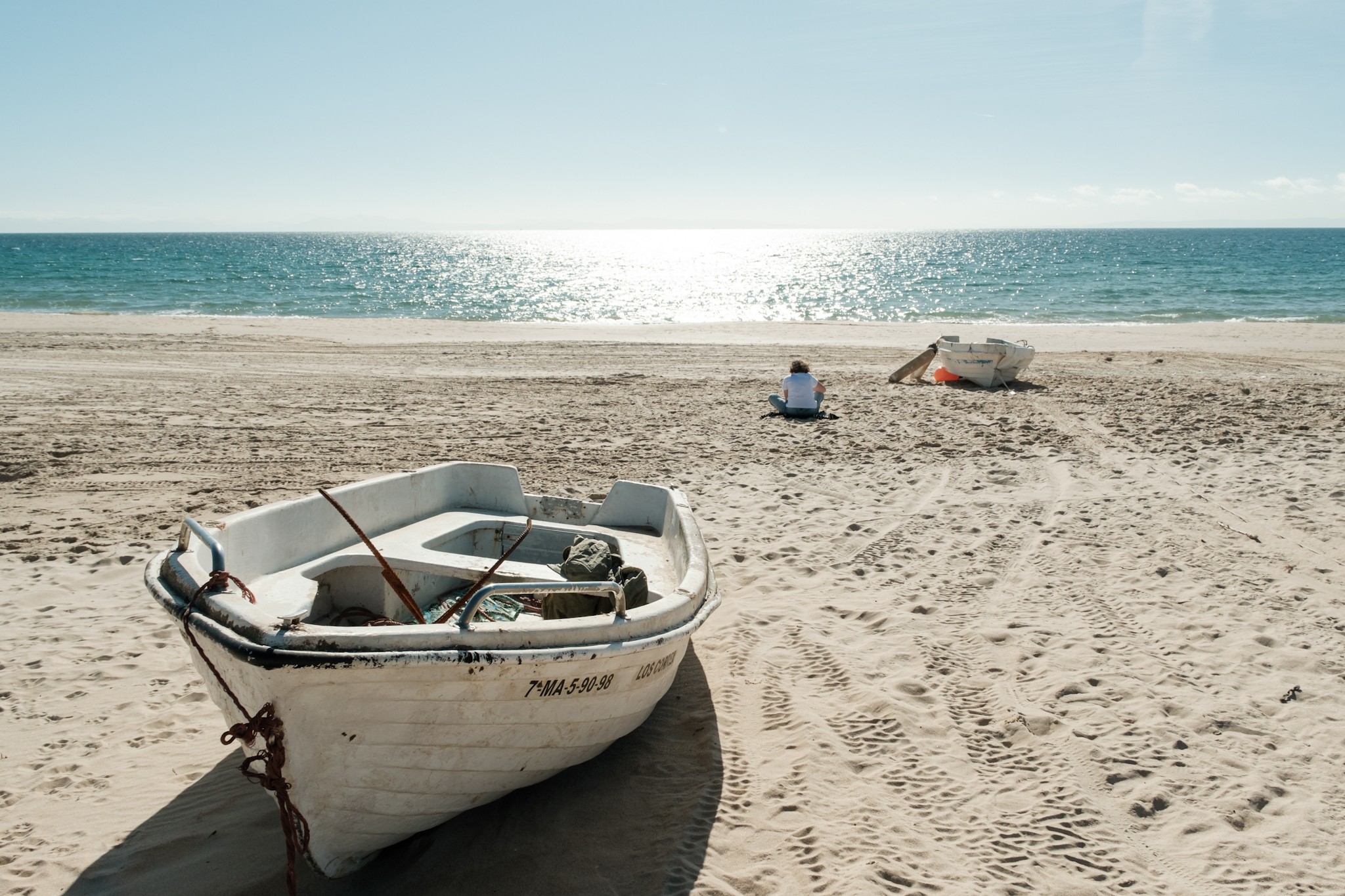 Relaxing on the beach of Bolonia Andalusia