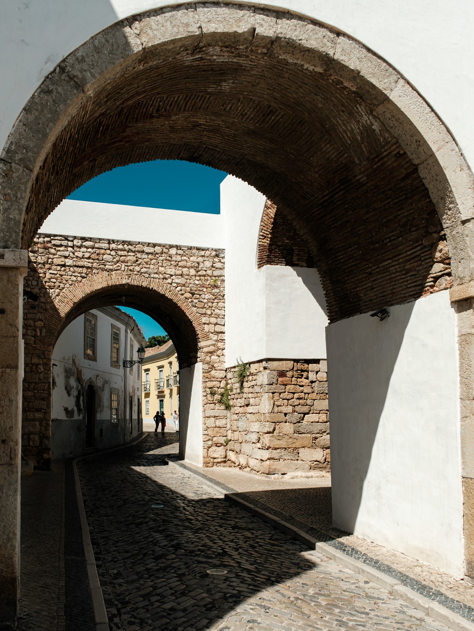 Old town streets in Faro Algarve