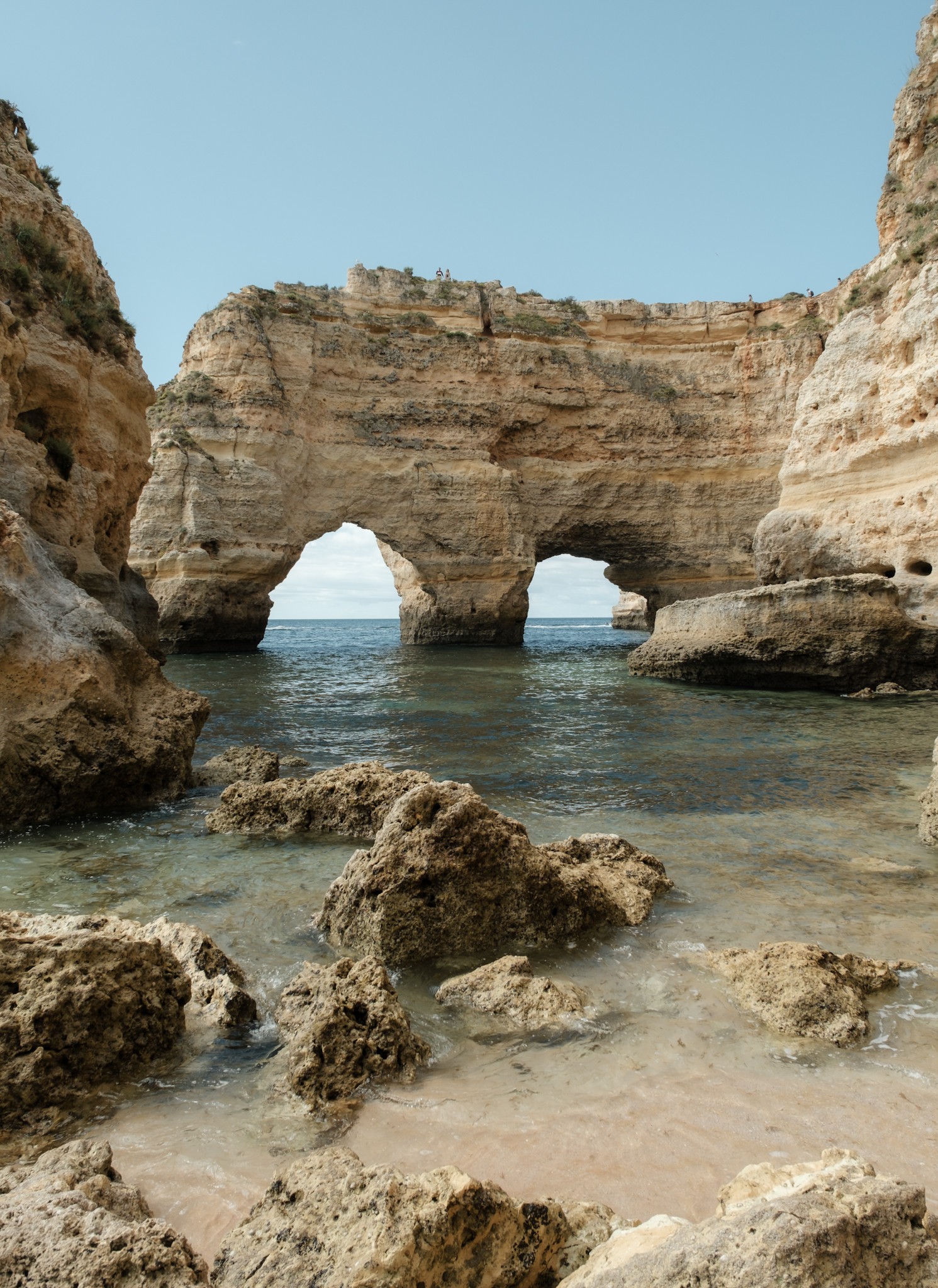 Famous rock formations at Praia da Marinha Algarve Portugal