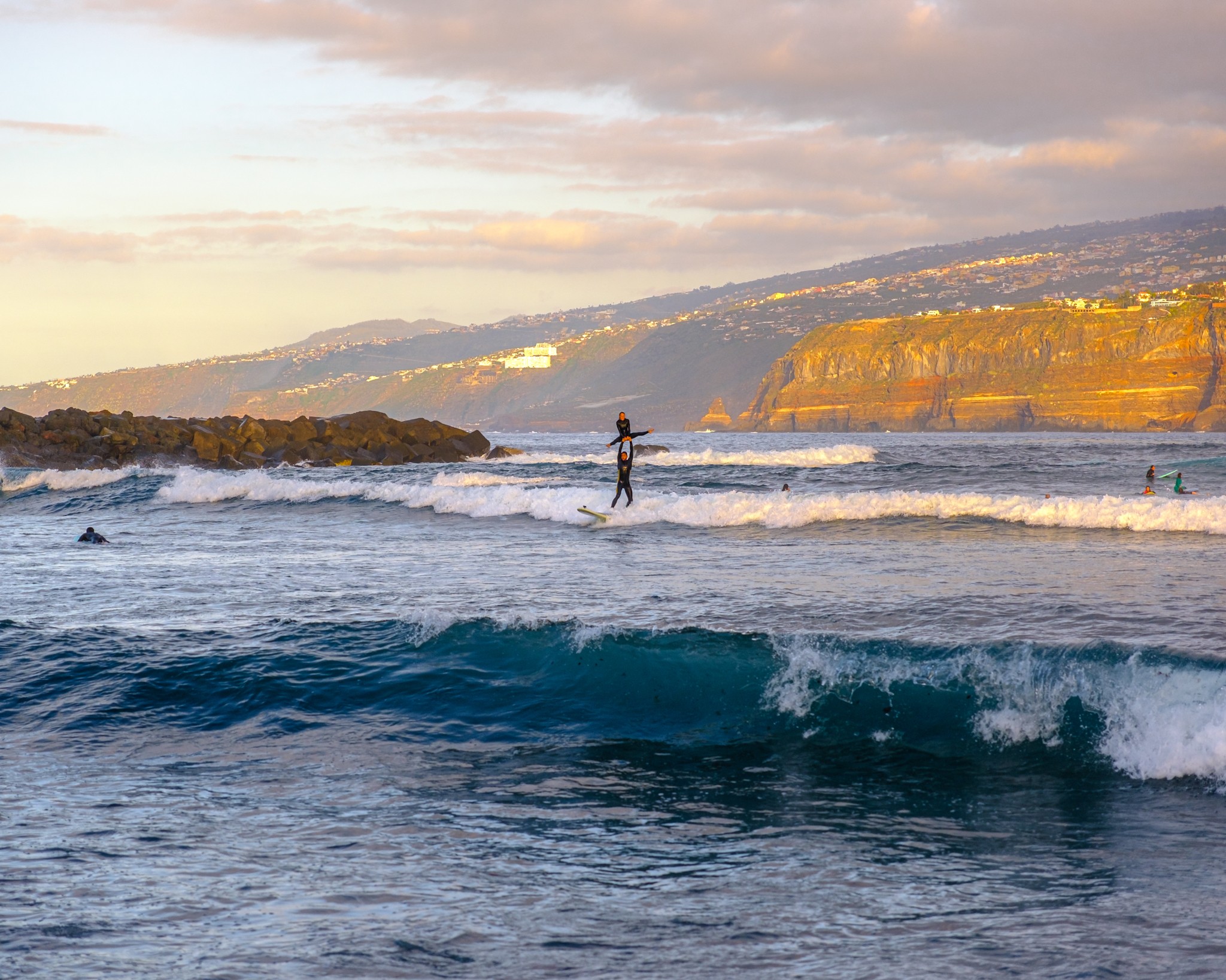 Surf spectacle in Puerto de la Cruz Tenerife