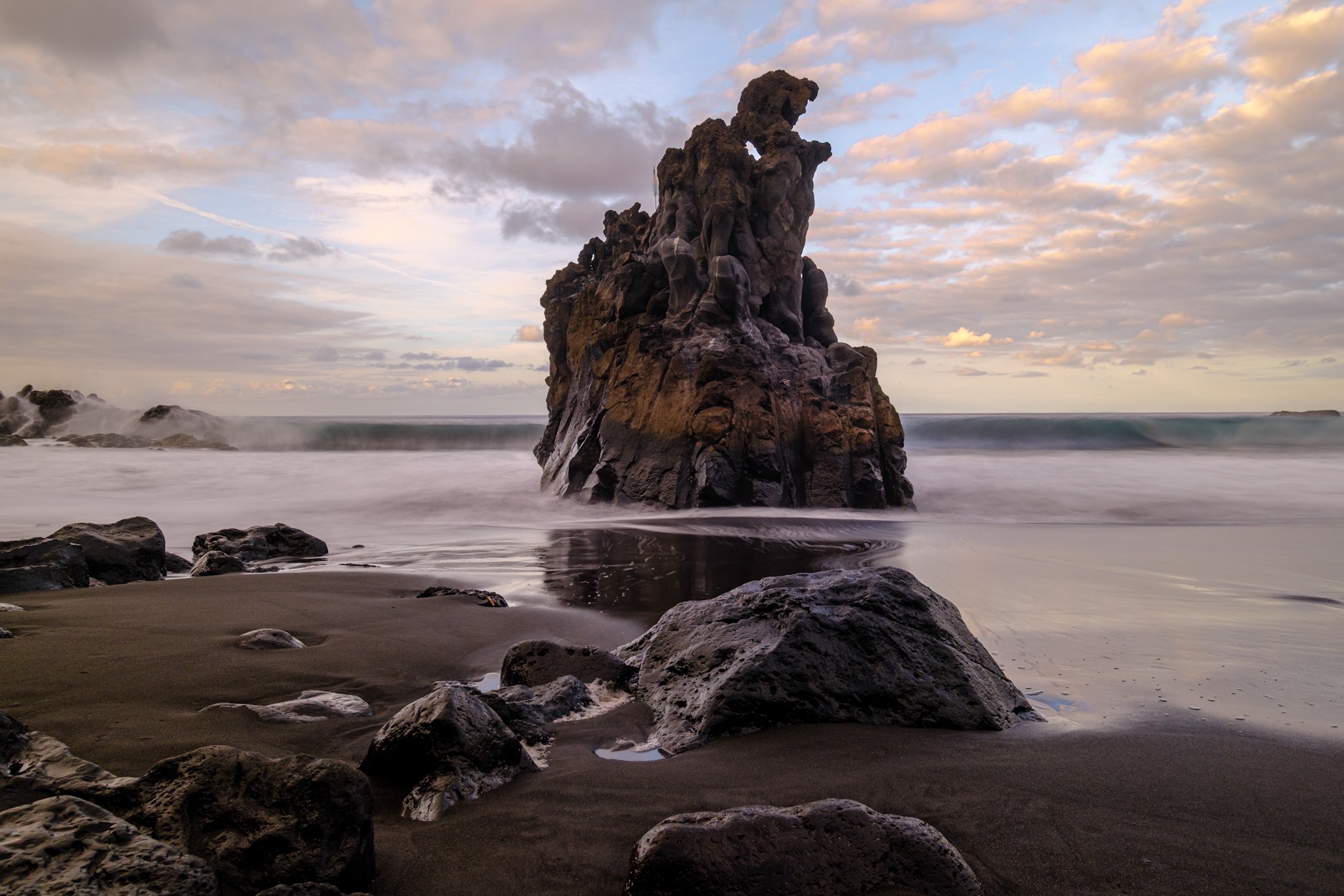 Sunset photography at Playa El Bollullo Tenerife